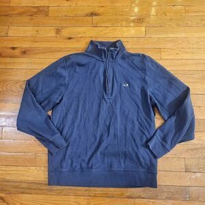 Vineyard Vines Mens Small Blue Pullover 1/4 Zip Long Sleeve Casual Sweater